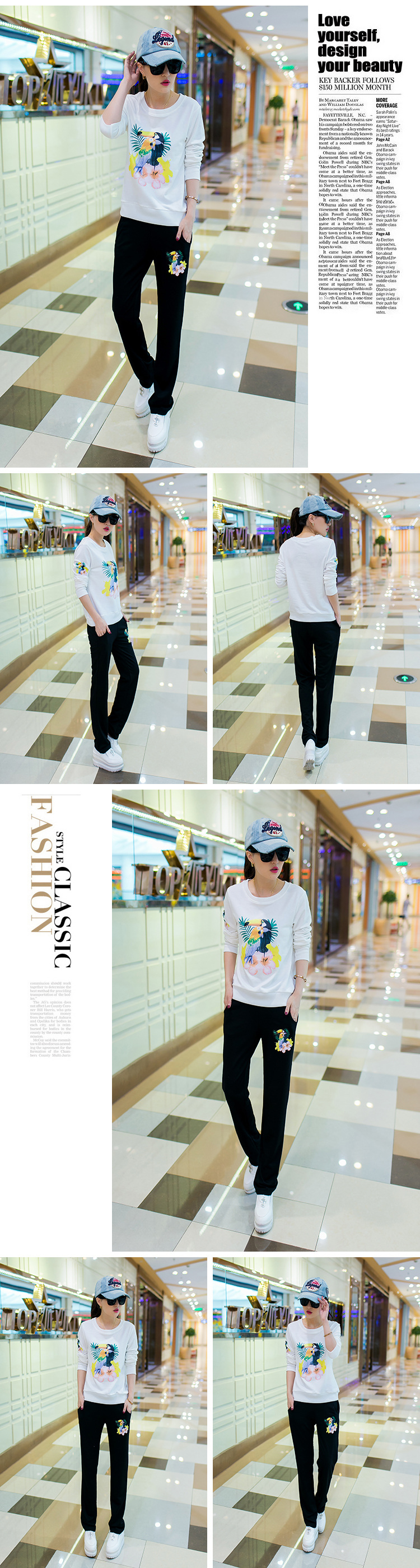 女人镜 2015冬装新款韩版显瘦女士运动套装#N8267 彩蓝色 XXL