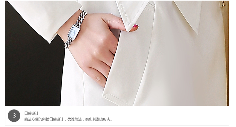 梵采儿　2015春秋新款韩版英伦长袖西装风衣 修身显瘦中长款风衣女外套6696 白色 S