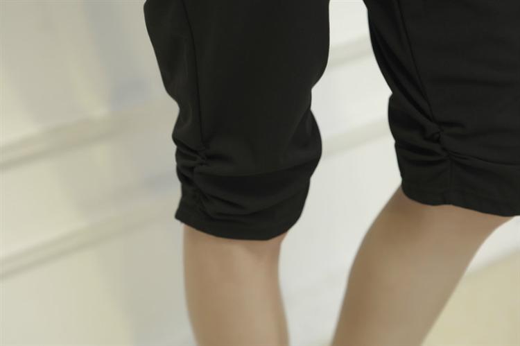 芮婕服装2015夏装新款时尚蝴蝶结背带连体小腿裤七分裤女装3282 黑色(送T恤) 均码