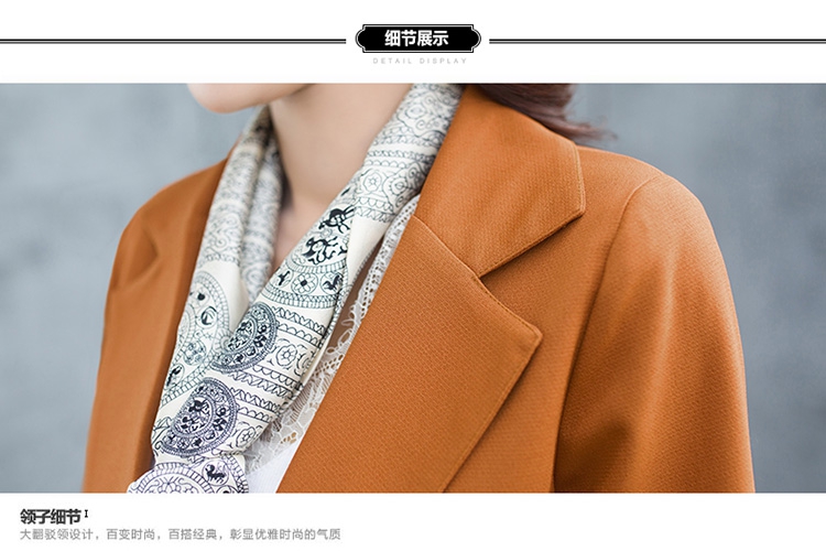 CEFREKAY小西装女外套 长袖中长款显瘦西服女上衣百搭新款 气质外套潮2501 深蓝色 L