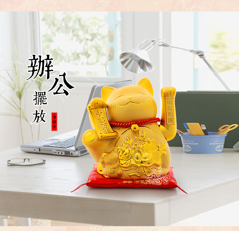 
                                        吉猫堂 金色摇手招财猫陶瓷开业礼品招财摆件大号存钱罐储蓄罐家居办公室工艺品装饰摆件 30厘米高大号彩金色生意兴隆 不存钱                