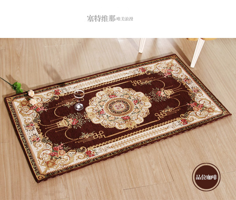 嘉博朗 客厅地垫 卧室防滑地垫 卧室床边垫 136蓝色 75cm*180cm