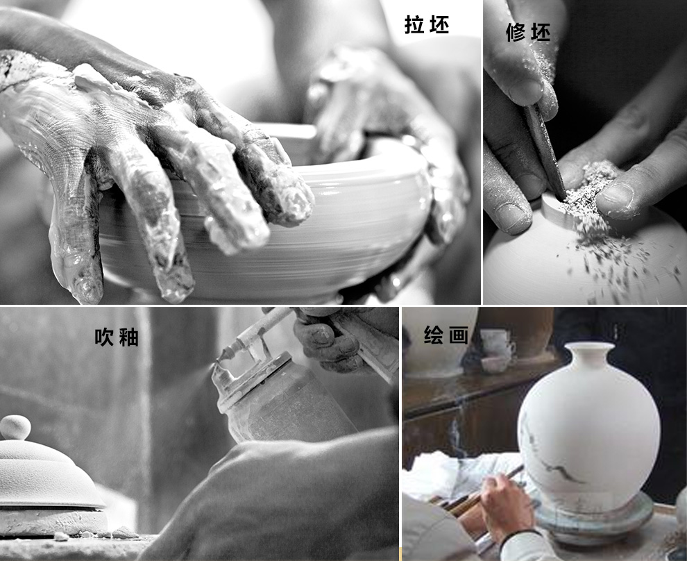 陶瓷器卧室装饰台灯 床头灯具 田园喜庆灯饰送光源  景德镇唐英花盈秀景