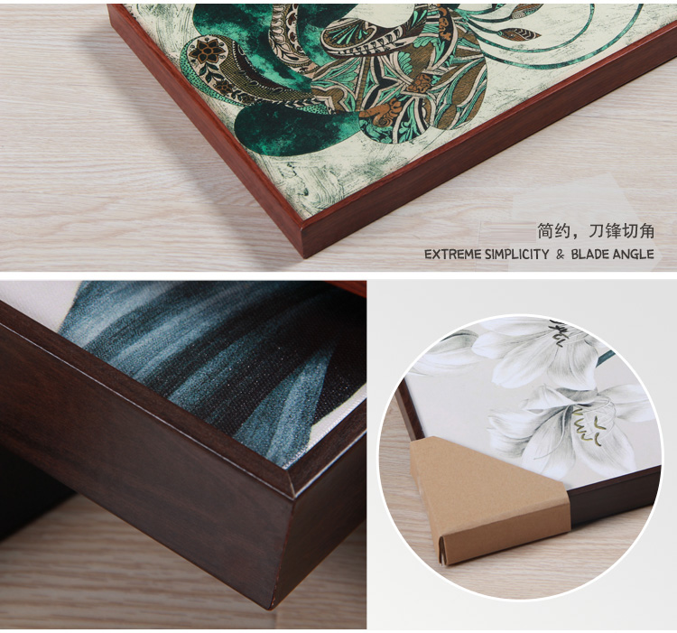 Timax客厅装饰画中式实木有框画 郎世宁花鸟画 客厅背景画玄关壁画餐厅挂画新中式别墅喷绘 喜上枝头-三联 60*80cm高档实木有框画35mm厚