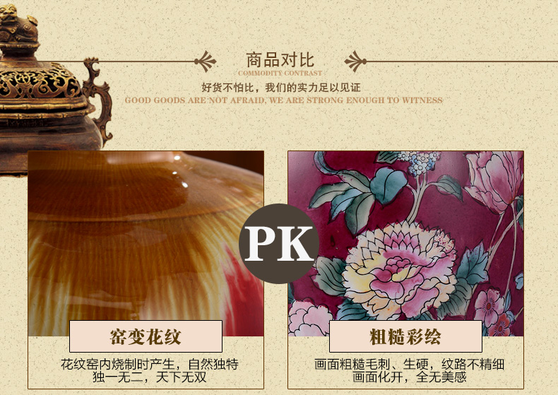 中式陶瓷台灯卧室床头灯 美式客厅台灯 奢华窑变瓷装饰台灯 YB4005