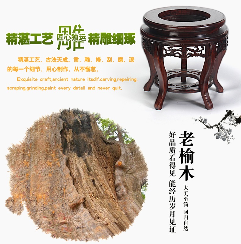 
                                        养荷花 水箱族包邮 景德镇陶瓷金鱼缸  手绘清荷过滤喷水风水乌龟缸 榆木底座风水摆件 D款                