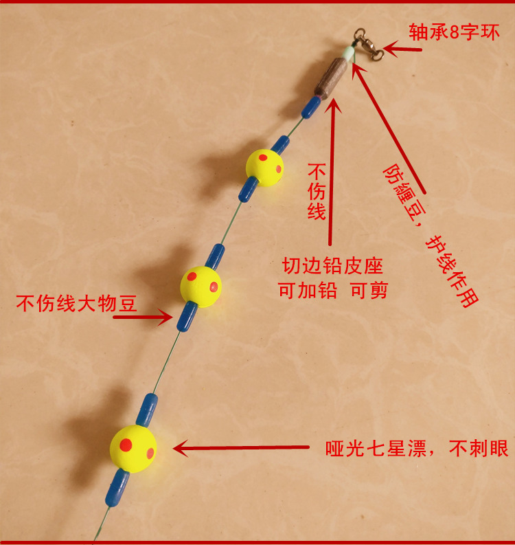 成品手工绑大物线组浮钓沉底钓七星漂传统钓青鱼鲤鱼子线双钩沉底钓63