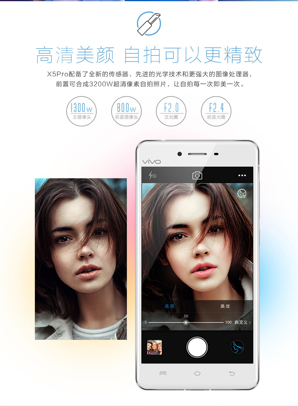 vivo  X5Pro 移动联通双4G手机  3G运存版 极光白