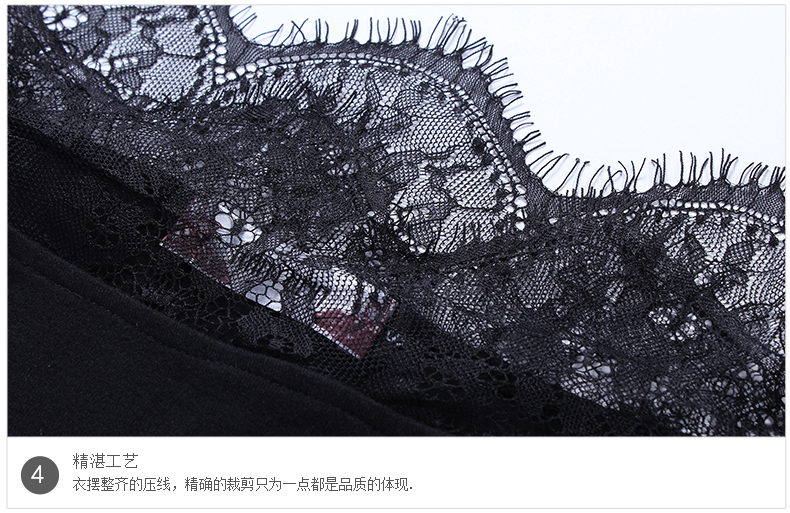 韩语琳空间 2015秋装新款韩版女装名媛长袖针织上衣打底蕾丝衫女 黑色 S