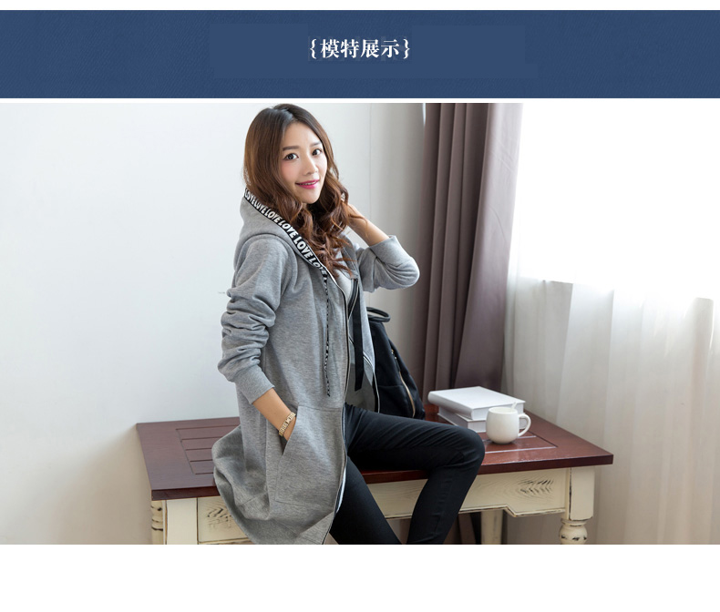 COCOOKIKI2015秋冬装新款字母织带风衣女中长款女士外套CC161 灰色 S