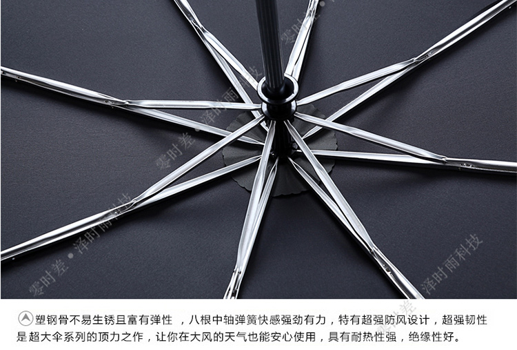 零时差创意3M夜行反光雨伞男士商务伞 全自动伞自开自收雨伞 超大女士折叠晴雨伞三折大伞超轻 全自动大号蓝色