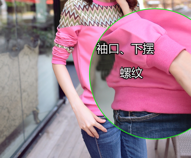Ddayup2015秋冬新款韩版蕾丝长袖T恤衫女纯棉圆领卫衣女宽松大码BH806 白色) L码