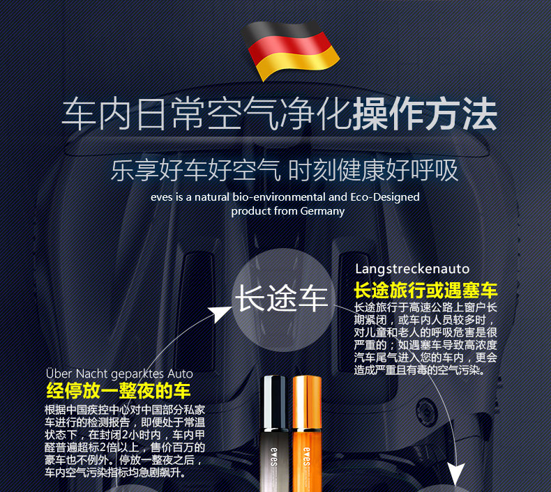 
                                                                                易卫士 德国进口汽车除味剂 新车除甲醛除异味喷雾车用甲醛清除剂 车内除味剂 新车甲醛治理加强型220ml(金色)                