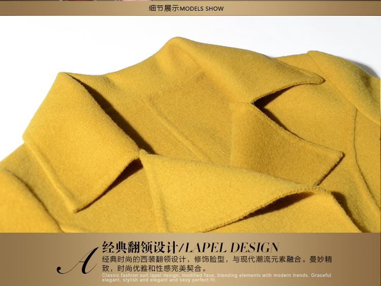 staegman2015秋冬新款纯手工双面毛呢羊绒大衣女中长款羊毛呢外套女10320 高贵粉 XL