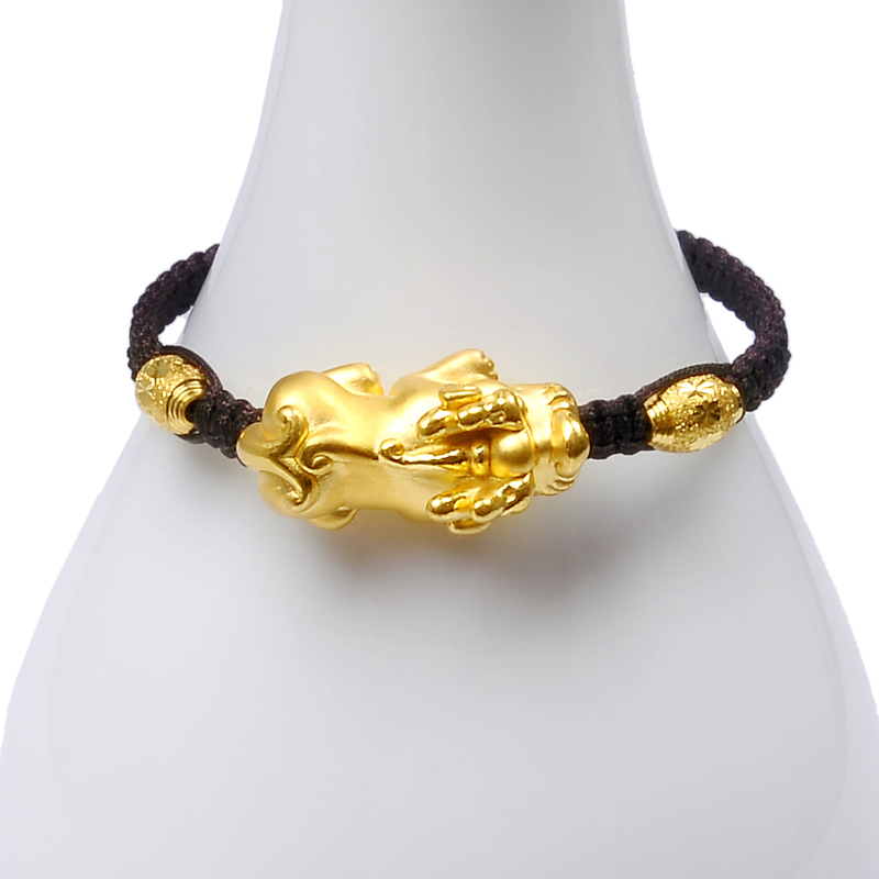 怡缘珠宝999千足金3d硬黄金招财貔貅转运珠黄