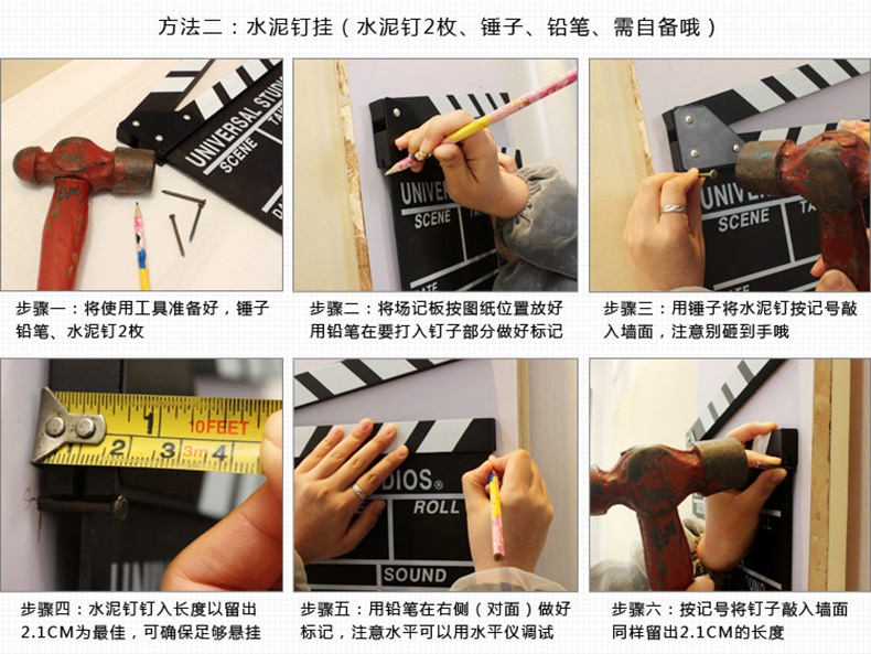 吉朵芸 实木照片墙 客厅背景照片墙 办公室相框组合 创意公司形象装饰设计墙 复古风格 蓝白两色---异国画心