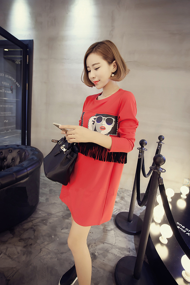 2015 Autumn and winter Zz&ff new Korean Version Stamp round-neck collar relaxd Sau San larger package and dresses in female long T-shirt, forming the Netherlands black XL(120-145 catty) Picture, prices, brand platters! The elections are supplied in the national character of distribution, so action, buy now enjoy more preferential! As soon as possible.