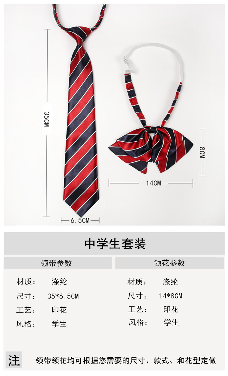 学生领带领花套装儿童小孩男童女童小学中学校服领带领花领结(v6领带