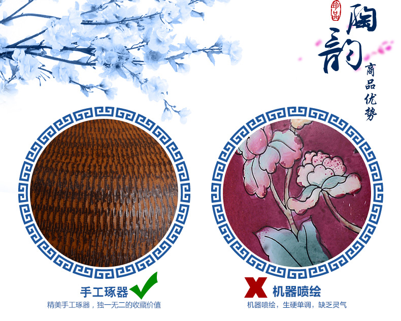 中式陶瓷台灯卧室床头灯 婚庆客厅书房复古装饰台灯 FT1301B