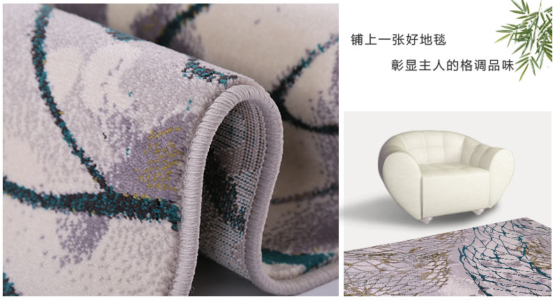 港龙地毯 幻彩 卧室茶几地毯客厅现代简约沙发床边地毯飘窗大地毯 9425LG 80*120cm