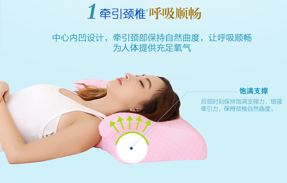 
                                        缦翎 牛角记忆枕头护颈颈椎枕头零压力慢回弹记忆枕头芯 零压力牛角-宝石蓝                