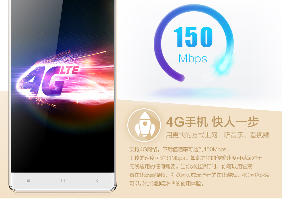 欧奇 G5荣耀  移动4G 联通 智能手机 双卡双待 白+金 官方标配