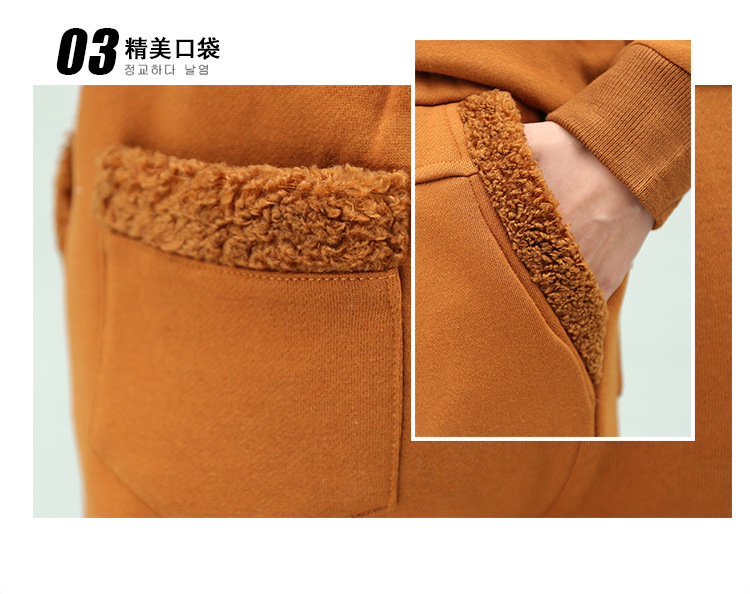 靓淑加厚卫衣女冬2015韩版时尚女装新款连帽马甲运动休闲服三件套套装女 黑色 L