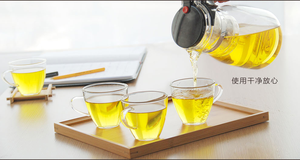 
                                        美斯尼玻璃茶具套装 过滤飘逸杯茶壶 一壶四杯一茶盘                
