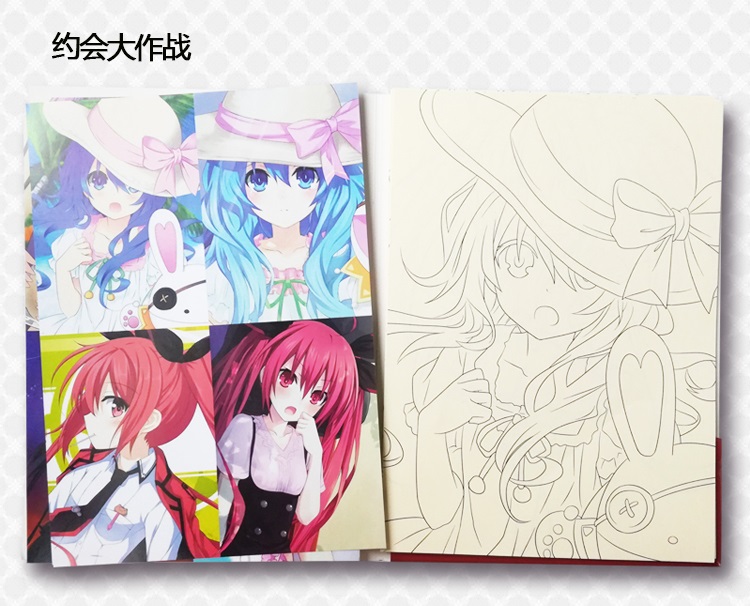 动漫人物手绘本 fate凹凸紫罗兰永恒花园动漫周边线稿临摹上色填色