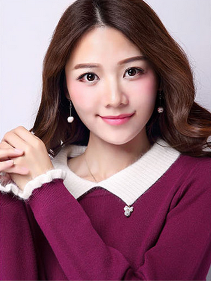 韩妃依格针织衫女 2015秋装新款女装纯色毛衣时尚百搭针织开衫 女 795 玫红色 M