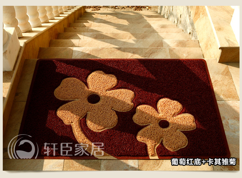
                                                            轩臣家居 入户门地垫门垫进门垫子卧室客厅门厅厨房门口浴室防滑垫加厚脚垫 笑脸红底黄字 60CM*120CM                