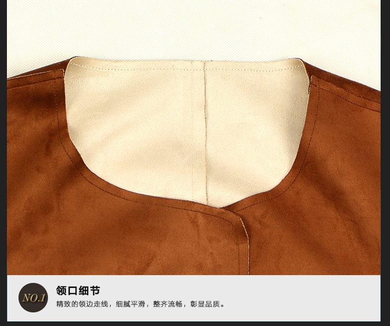 佳衣名品 2015新款秋装女式风衣中长款外套鹿皮绒英伦气质 F5844 深卡其 M
