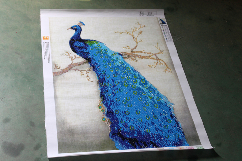 
                                        梦雅莉（mengyali）新款5D钻石画满钻客厅花开富贵孔雀大幅钻石十字绣钻石绣砖石画 满钻全贴100*43                