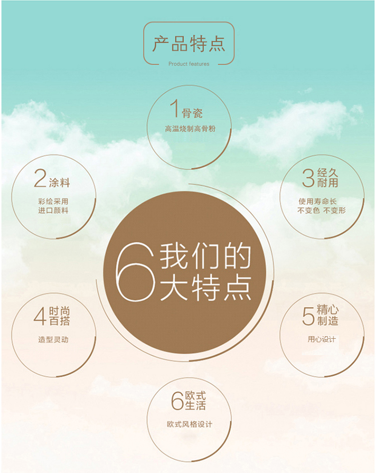 
                                        瓷工巧匠 陶瓷西餐盘牛排盘子 欧式骨瓷浅盘子创意卡通餐具组合3件装 猫兔狼                