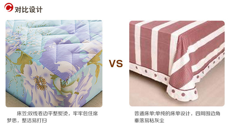 
                                        【京东快递】摩亚 床笠双人床1.5米/1.8米可水洗防滑床垫床套席梦思 群芳争艳 180cm*200cm                