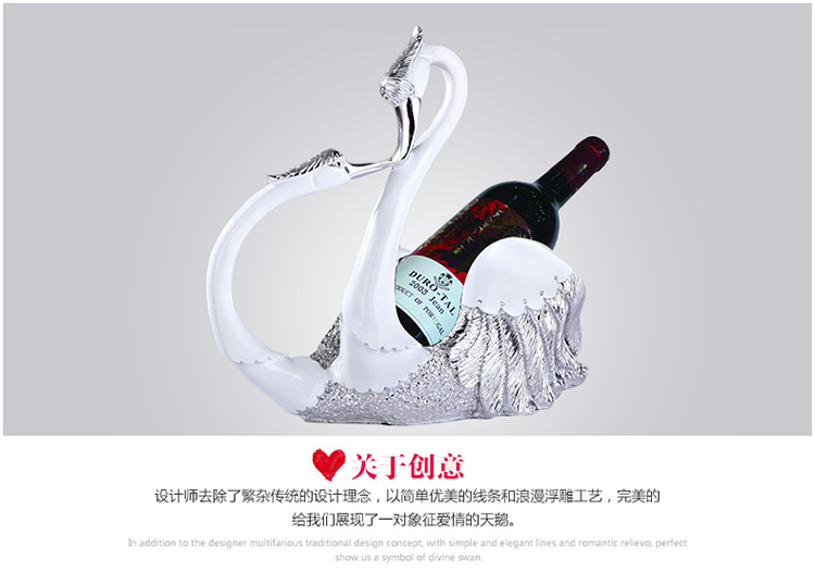 宇皇梦艺 情侣天鹅酒架摆件结婚礼物创意情侣电镀天鹅酒架工艺品摆件婚庆新房家居装饰品摆设 金色9a1
