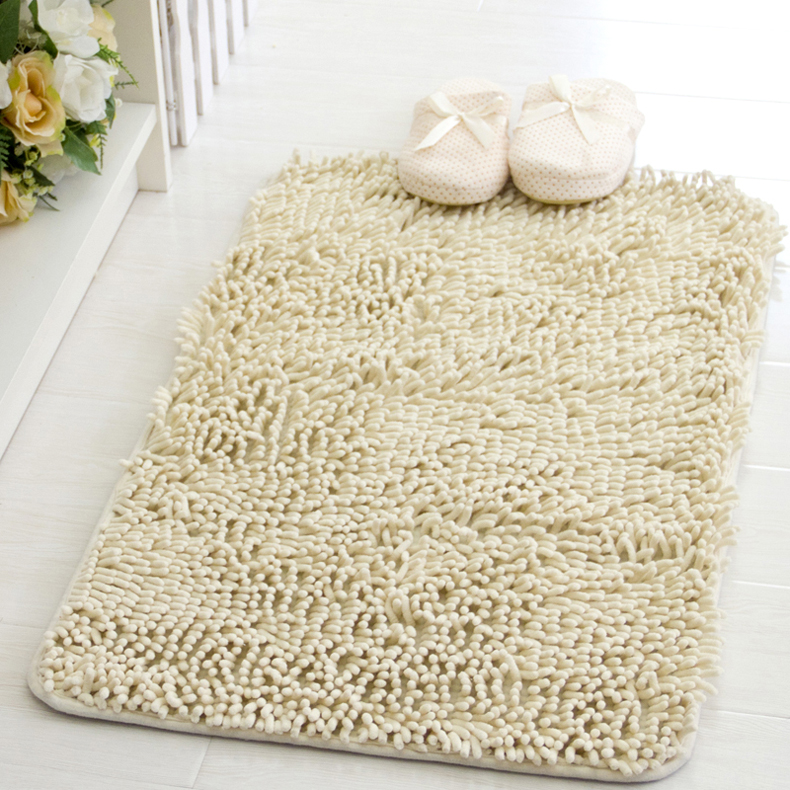 
                                        丽家家居 雪尼尔门垫50*80cm/ 60*90cm浴室吸水吸尘防滑进门脚垫家用地垫 超纤雪尼尔米黄 50*80cm                