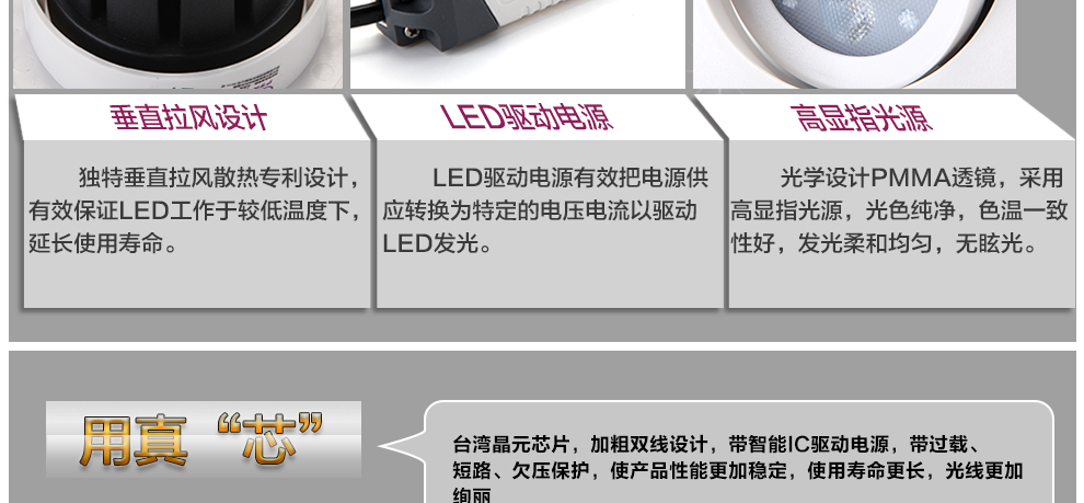 沪字牌led射灯6W天花灯5-10平米使用led射灯 黄光