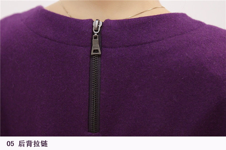 莱瑞丽 2015秋冬女装装新款长袖毛呢连衣裙 9051 图片色 M