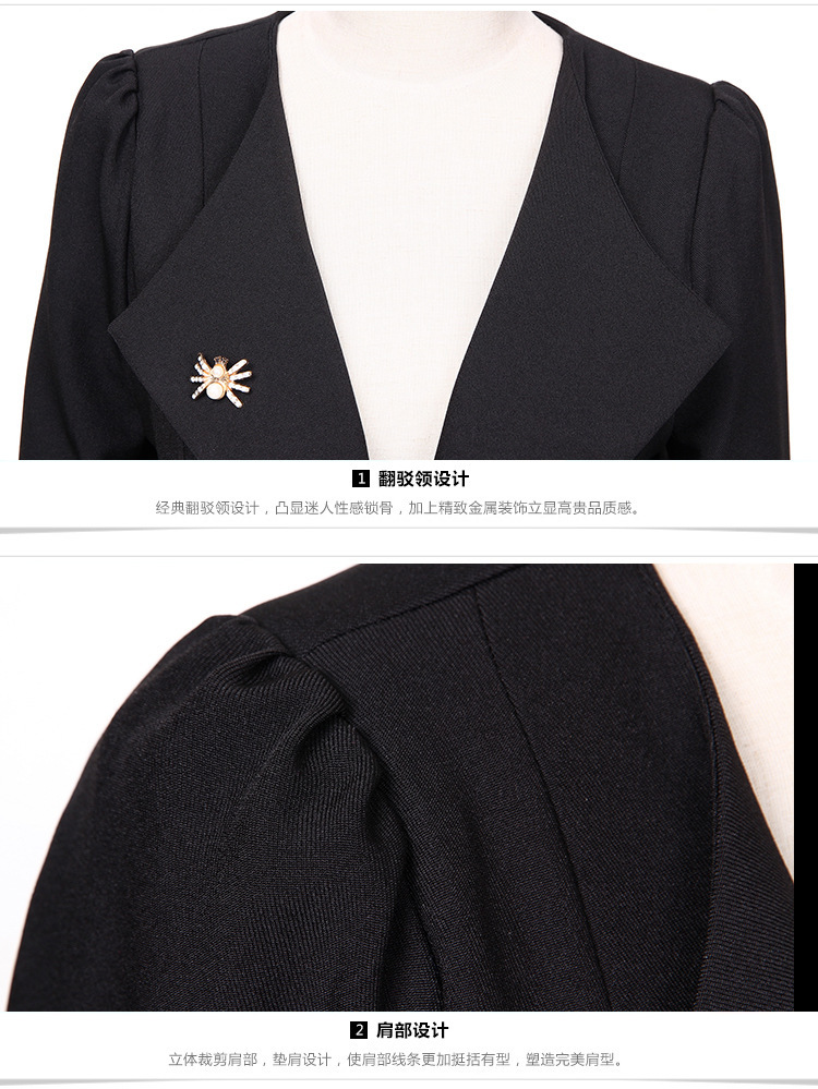 西装女式2015秋冬新 OL通勤 气质职业白领 翻领长袖 小外套 FZ583 梅红 XL