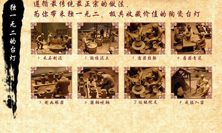 中式陶瓷台灯卧室床头灯欧式客厅书房台灯 复古婚庆装饰台灯 QC2001C
