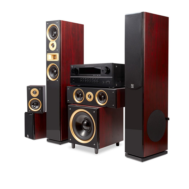 豪韵6689家庭影院5.1音响套装家用功放低音炮木质环...