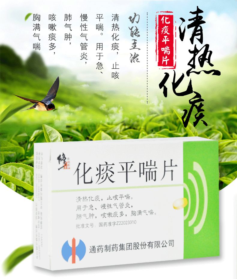 修正化痰平喘片24片盒rxda10盒装