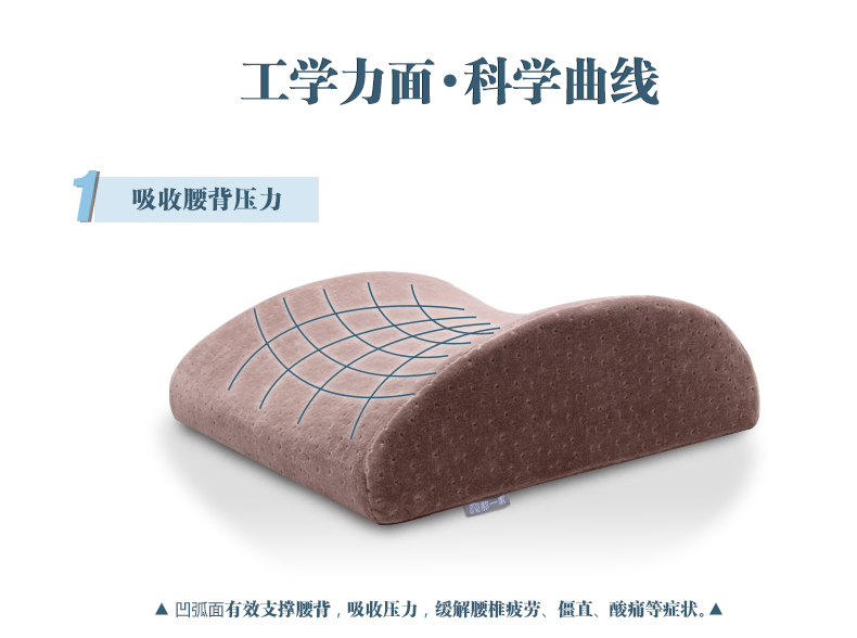 
                                        那一家 加大加厚护腰靠垫 办公室靠枕椅子腰垫 孕妇记忆棉腰枕腰椎靠背 慢回弹背垫汽车腰靠 雅灰                