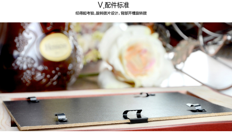 梓晨实木照片墙 相框墙 客厅欧式 相片墙创意相框挂钟组合 白蓝