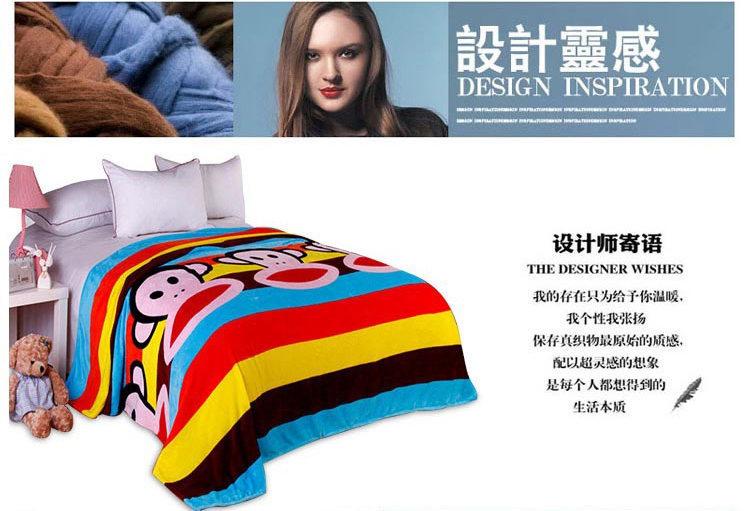 摩亚 多功能空调毯 法莱绒毛毯 亲肤透气 毯子环保印染 高密度 红嘴候 150*200