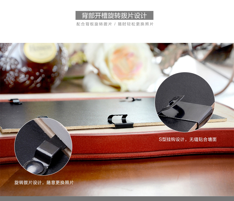 古笛 实木圆边欧式相框 7寸 10寸 挂墙 摆台 复古相架 创意相片架 红色 7寸摆式( 高档欧式 )