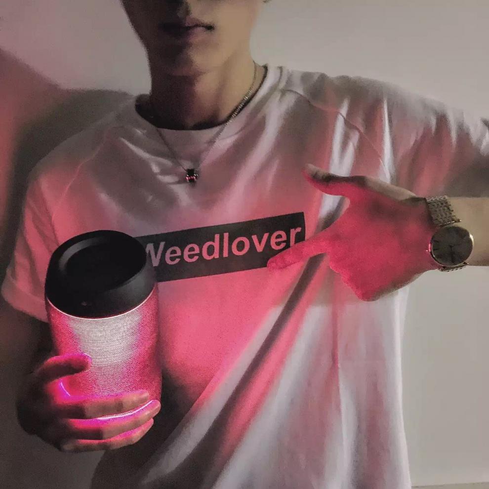 zahweedlover box麻叶印花夏季街头潮流简约男女情侣t恤宽松嘻哈短袖
