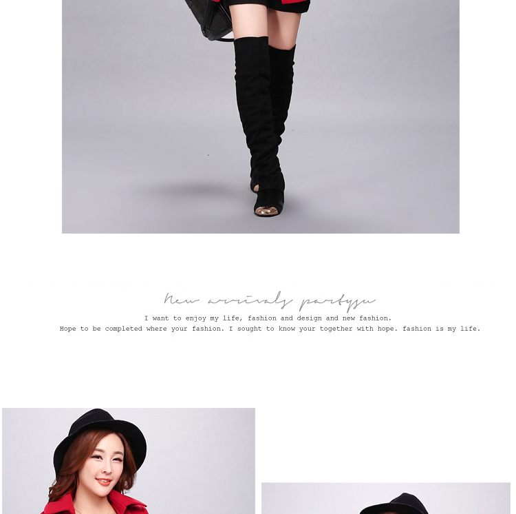 迷尚佰丽2015秋冬季新款时尚韩版毛呢外套修身显瘦气质毛呢大衣女装 藏青色 L