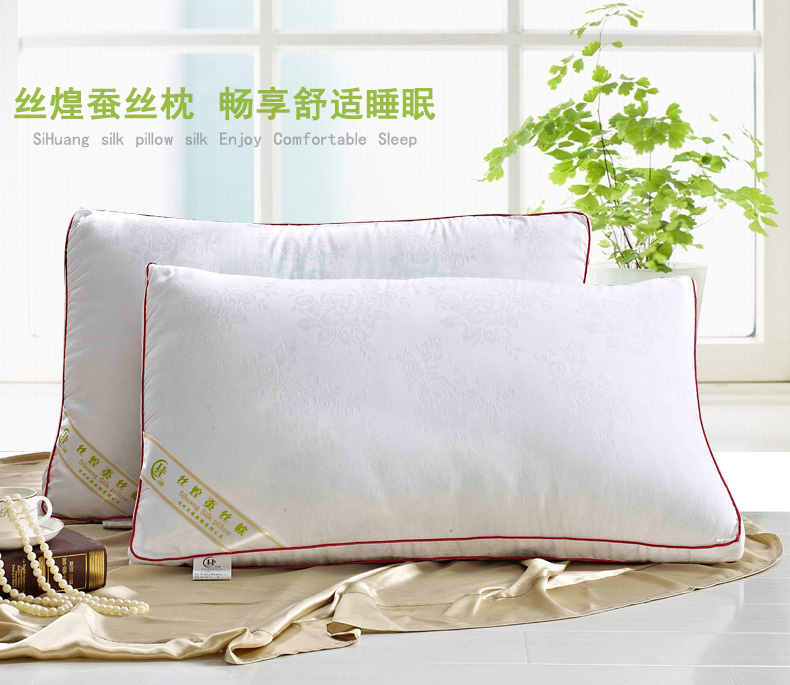 
                                        丝煌蚕丝枕头纯棉高弹纤维枕芯夏单人枕头芯 长方形47x74cm 单只                